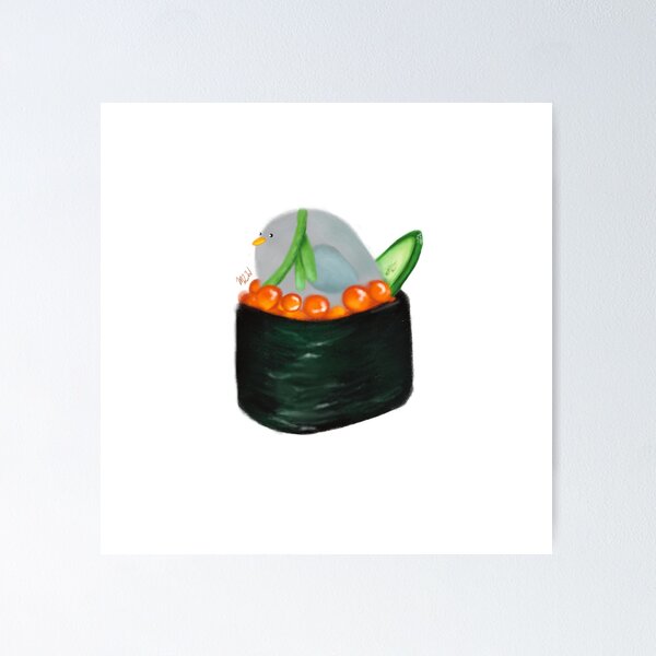 Item preview, Bean Sits on a Piece of Ikura Sushi - Transparent designed and sold by mwkairos.