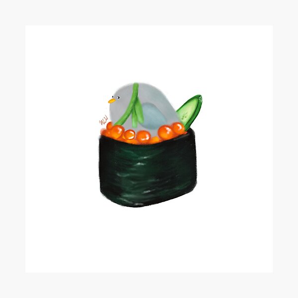 Item preview, Bean Sits on a Piece of Ikura Sushi - Transparent designed and sold by mwkairos.