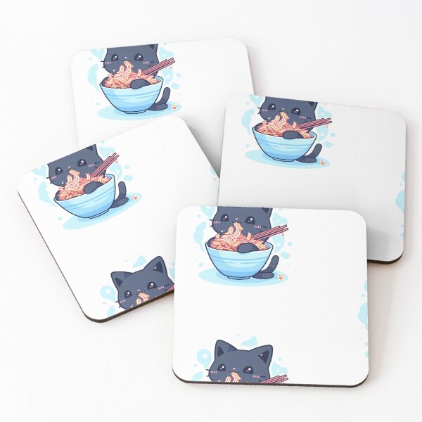 Item preview, Kitty's Noodle Feast - Charming Cat Eating Noodles Sticker for Food Lovers designed and sold by Cute Critters Stickers.