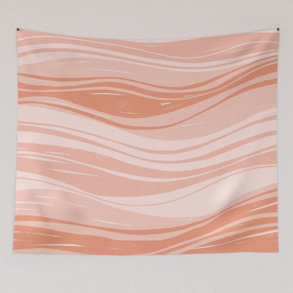 Item preview, Hand Drawn Abstract Landscape Stripe Shapes In Terracotta & Beige designed and sold by gamboling.