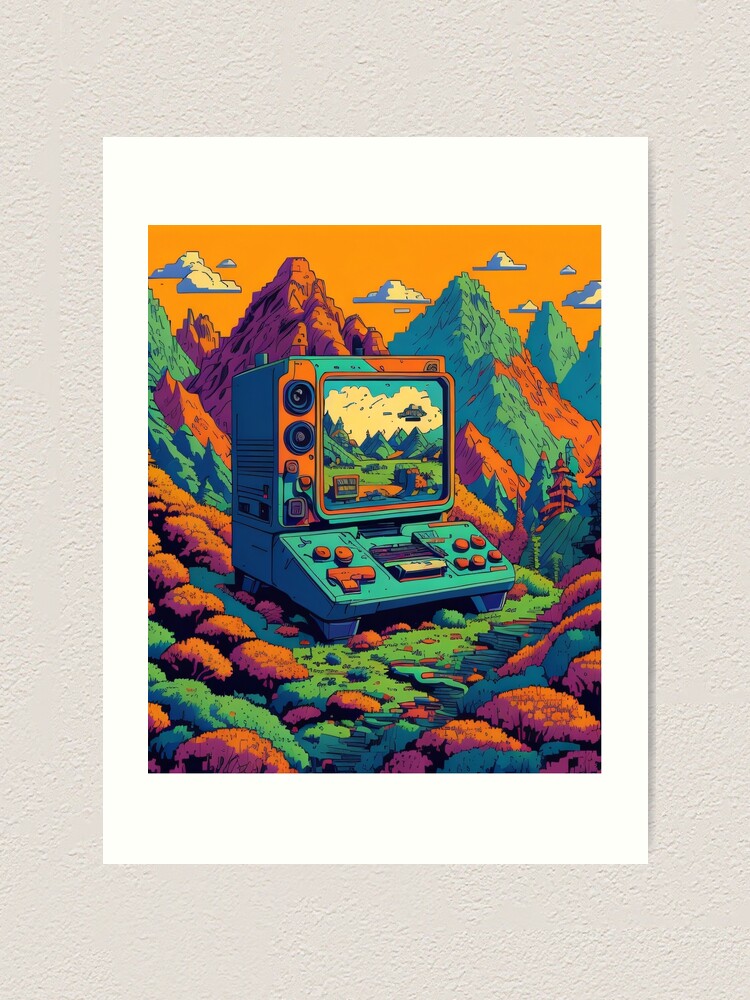 Thumbnail 1 of 3, Art Print, Retro Gaming Console Paradise: Vintage Gaming Heaven designed and sold by shadowartsss.