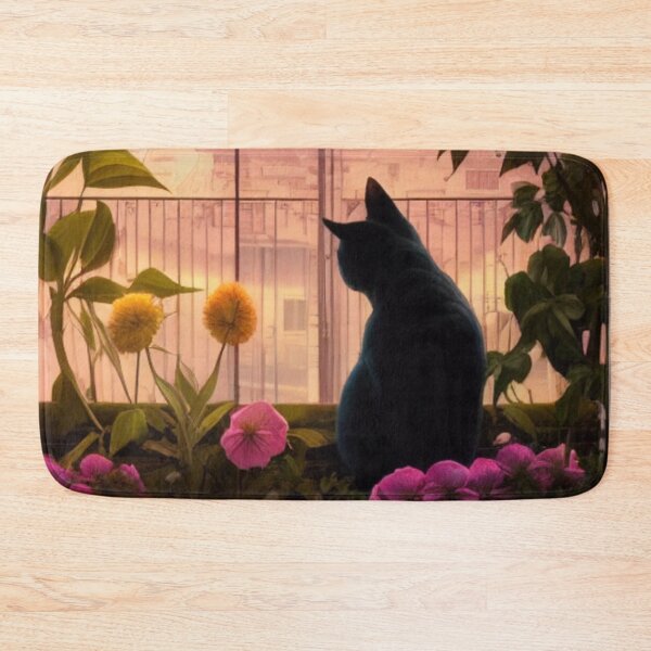 Item preview, Cute Miaw cat watching from the balcony : Cat Lover  designed and sold by MagnifiqueMind.