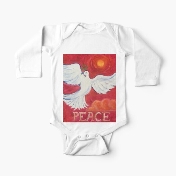 Peace Long Sleeve Baby One-Piece