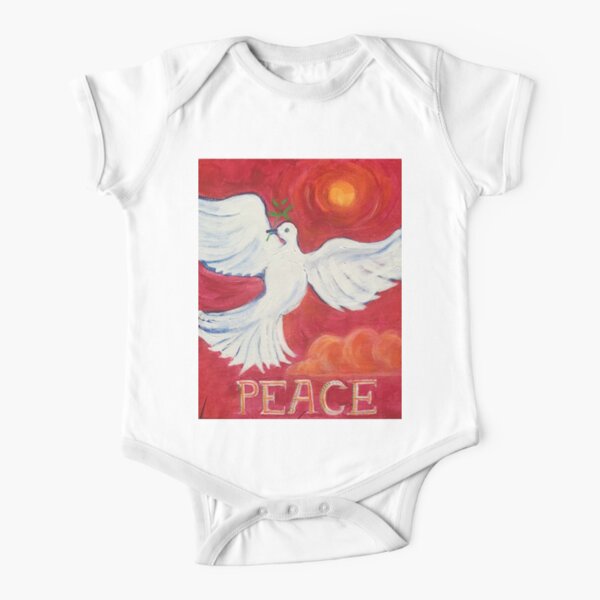 Peace Short Sleeve Baby One-Piece