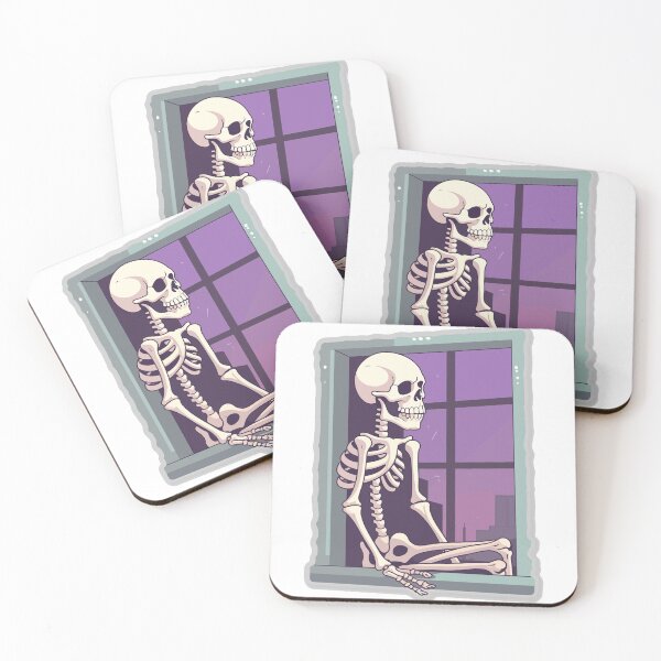 Item preview, Skeleton Patiently Awaits at Window designed and sold by Artwyz.