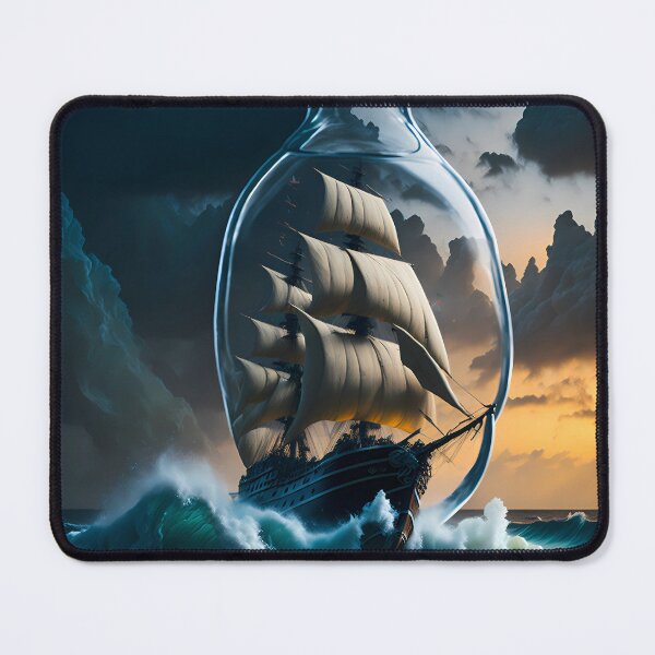 Item preview, SHIP IN OCEAN STORM INSIDE A GLASS BOTTLE designed and sold by basitcv.
