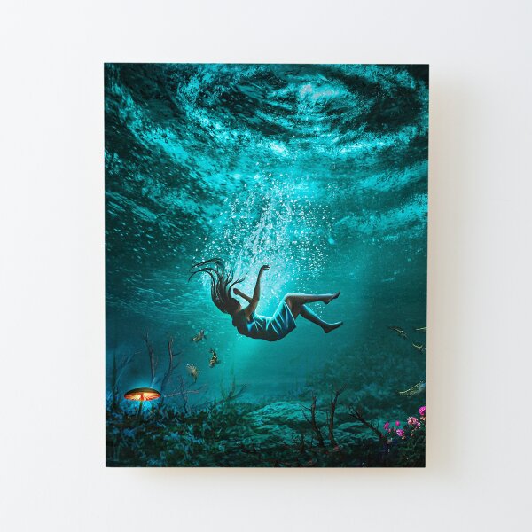 Blue vortex Wood Mounted Print