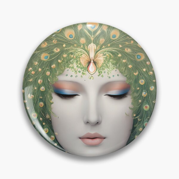 Item preview, A woman with a peacock feathered headdress designed and sold by MayaMaze.