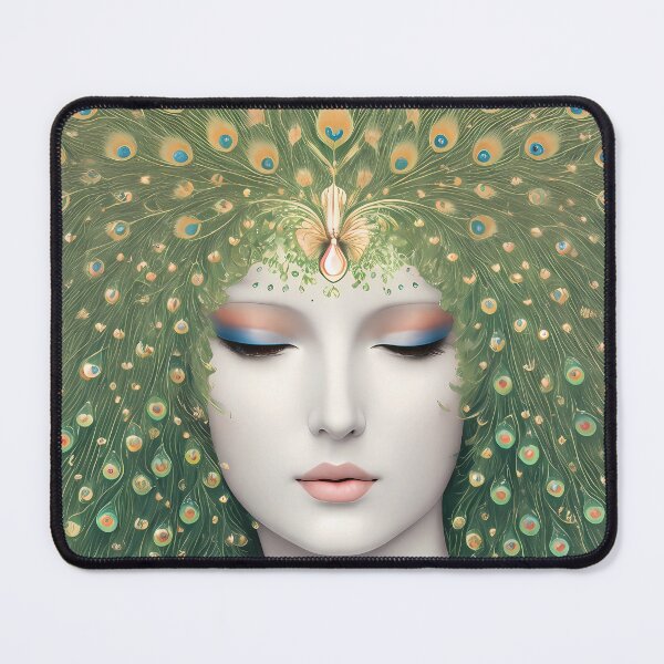 Item preview, A woman with a peacock feathered headdress designed and sold by MayaMaze.