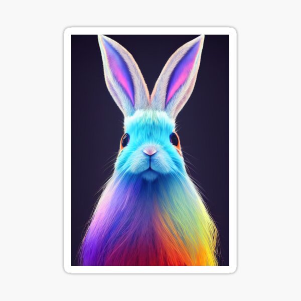 Vista previa del artículo con la obra «Blinky el conejo de colores», diseñado y vendido por Pixelboys.