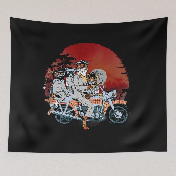 Item preview, Fantastic Mr. fox and family on a motorbike designed and sold by VINU-DESIGNS.