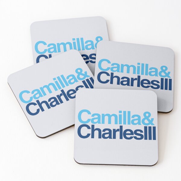 Item preview, Camilla and Charles III Names with Ampersands Light Blue Dark Blue on Light Grey designed and sold by ArtCounts.