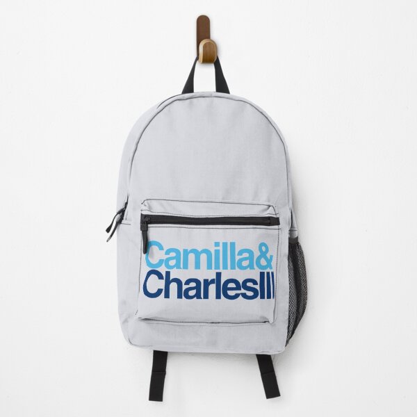 Item preview, Camilla and Charles III Names with Ampersands Light Blue Dark Blue on Light Grey designed and sold by ArtCounts.