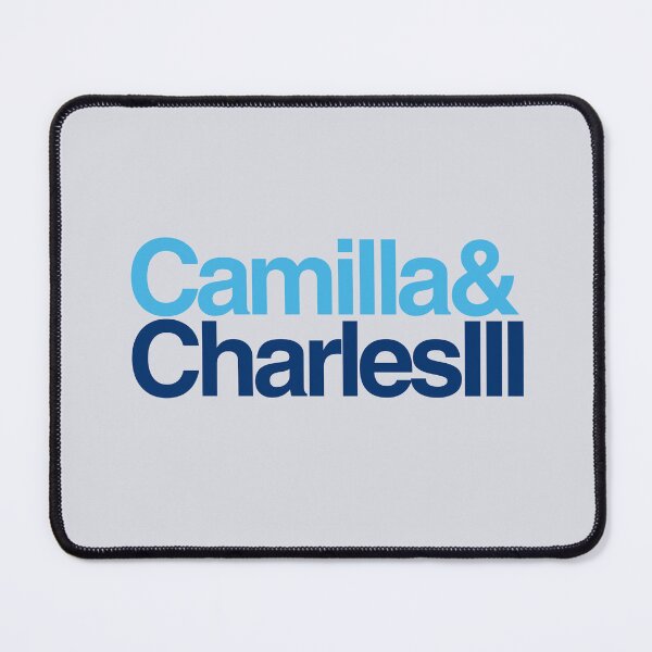 Item preview, Camilla and Charles III Names with Ampersands Light Blue Dark Blue on Light Grey designed and sold by ArtCounts.