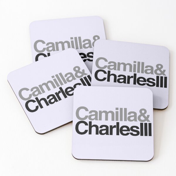 Item preview, Camilla and Charles III Names with Ampersands Grey Black on Heather designed and sold by ArtCounts.