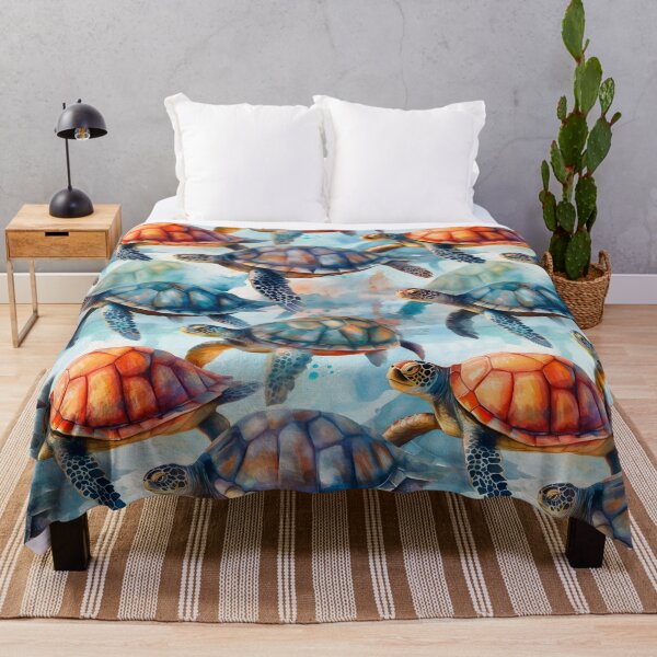 Item preview, Sea Turtles Fantastic Animals Vintage Watercolor Pattern designed and sold by SecretDicer.