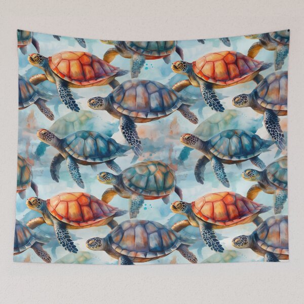 Item preview, Sea Turtles Fantastic Animals Vintage Watercolor Pattern designed and sold by SecretDicer.