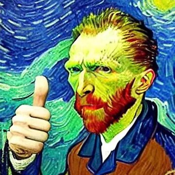 Thumb Up Icon Van Gogh Sticker