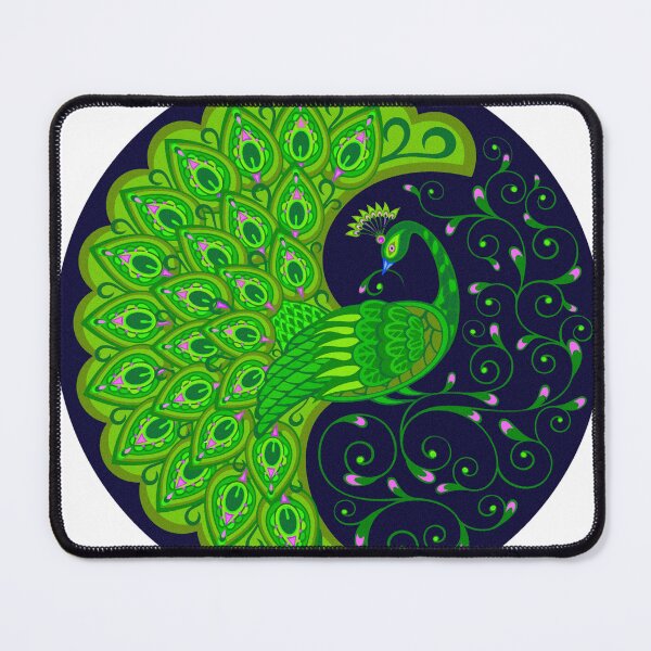 Item preview, Traditional Indian Madhubani Folk Art Design with Peacock and Swirls designed and sold by deepakrode7.