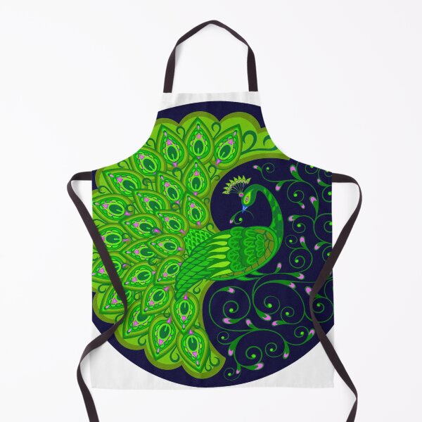 Item preview, Traditional Indian Madhubani Folk Art Design with Peacock and Swirls designed and sold by deepakrode7.