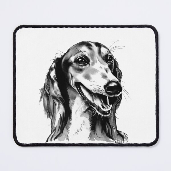 Item preview, Joyful Saluki | Expressive black and white Ink Painting designed and sold by NinosDelViento.