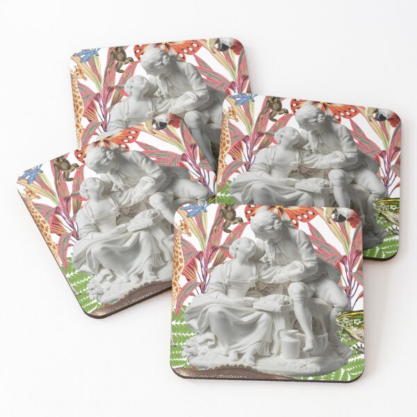 Item preview, Porcelain Cut-Out Lovers in A Colorful Jungle with Animals designed and sold by beddreams.