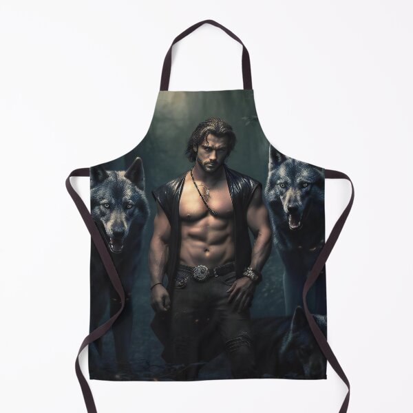 Item preview, Muscular man with his two wolves designed and sold by umatech.
