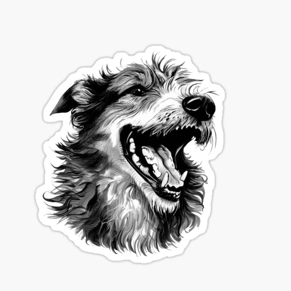 Artikel-Vorschau von Happy Hound: Fröhliche Wolfshund-Tintenmalerei, designt und verkauft von NinosDelViento.