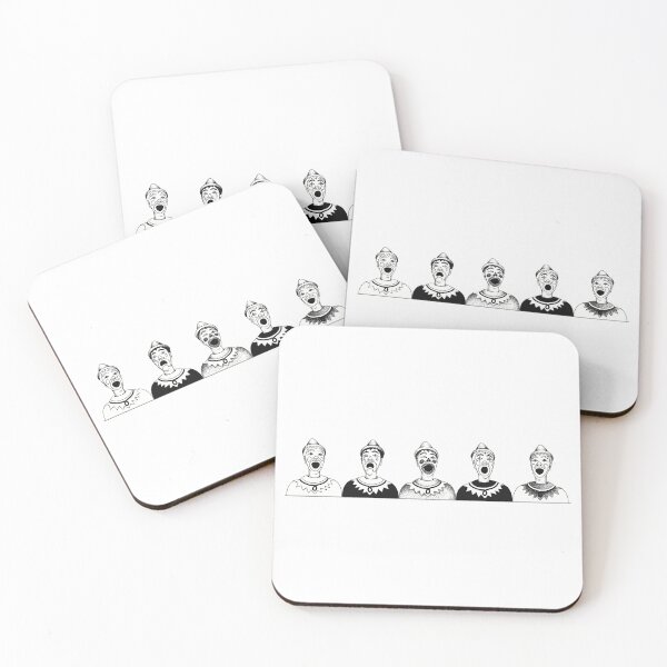 Item preview, Black and White Laughing Clowns - Sideshow - Fair - Carnival designed and sold by artbymandymeow.