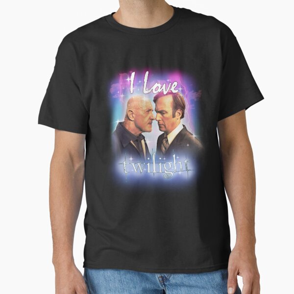 Vista previa del artículo con la obra «Saul Goodman y Mike Ehrmantraut Me encanta Crepúsculo», diseñado y vendido por moospice.
