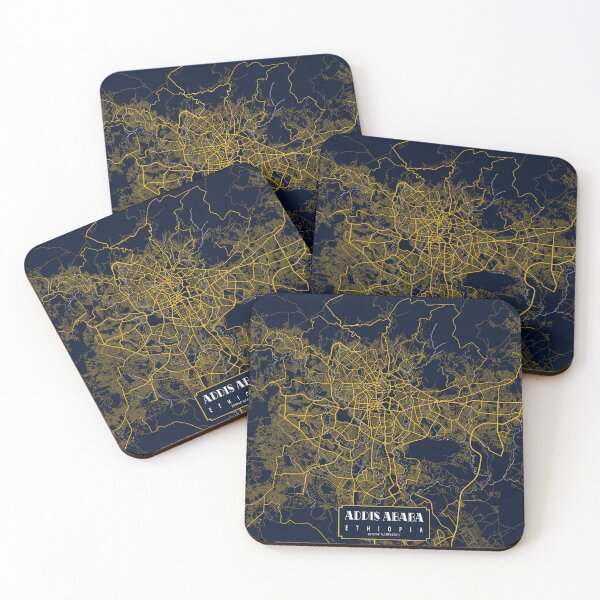 Item preview, Addis Ababa City Map of Ethiopia - Gold Art Deco designed and sold by deMAP.