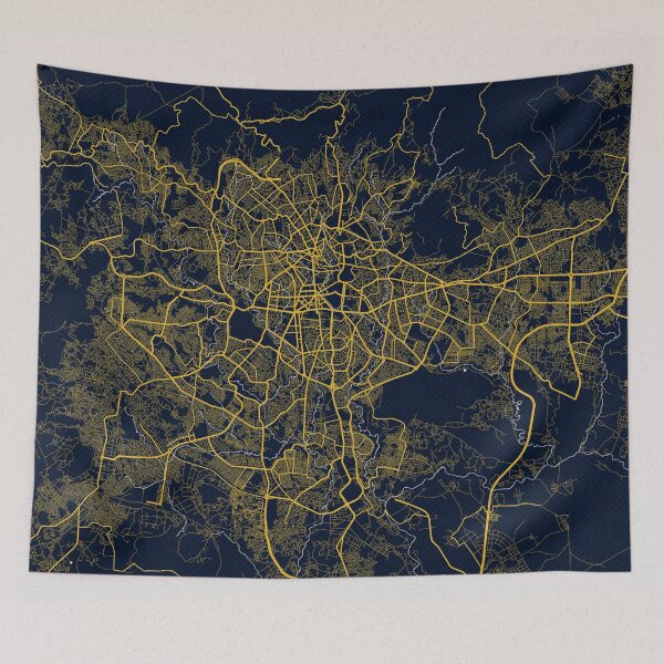 Item preview, Addis Ababa City Map of Ethiopia - Gold Art Deco designed and sold by deMAP.