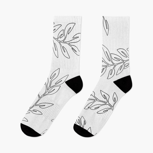 Item preview, Black And White Leaves Pattern designed and sold by theWeppen.