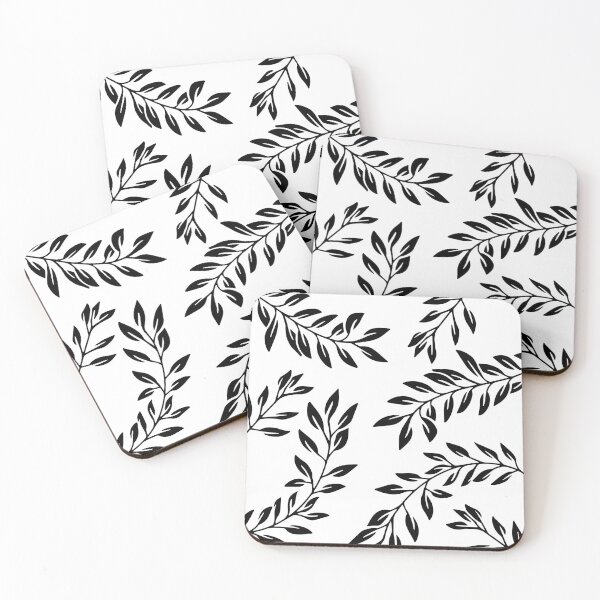 Item preview, Black And White Leaf Pattern designed and sold by theWeppen.