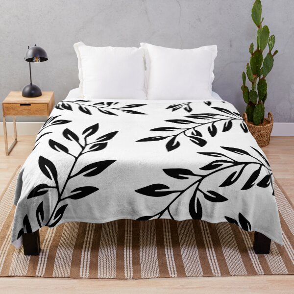 Item preview, Black And White Leaf Pattern designed and sold by theWeppen.