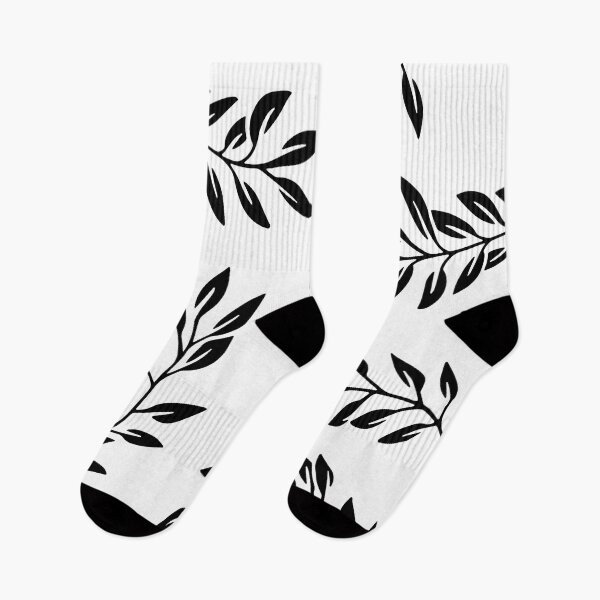 Item preview, Black And White Leaf Pattern designed and sold by theWeppen.