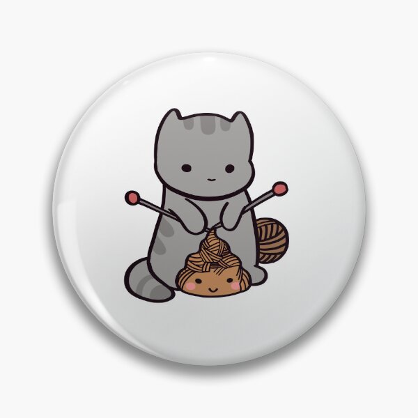 Artikelvorschau, Kawaii Knitting Kitty macht Stricken süß entworfen und verkauft von ThumboArtBumbo.