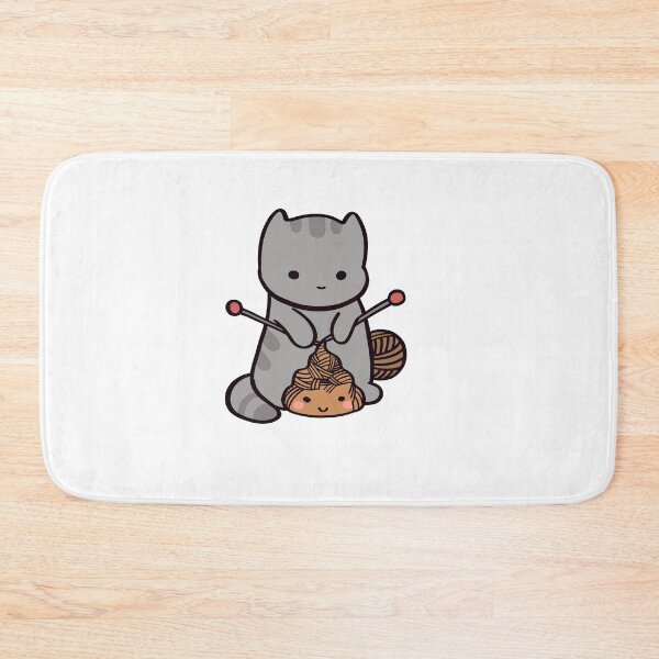 Artikelvorschau, Kawaii Knitting Kitty macht Stricken süß entworfen und verkauft von ThumboArtBumbo.
