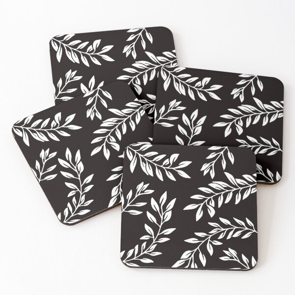Item preview, White And Black Leaf Pattern designed and sold by theWeppen.