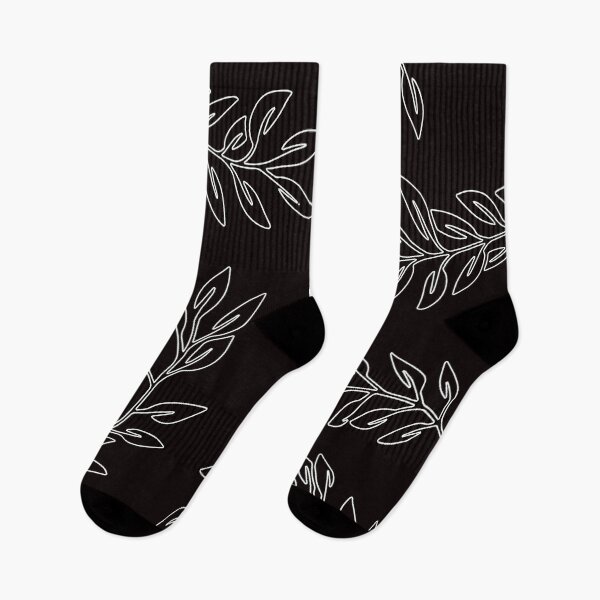 Item preview, White And Black Leaves Pattern designed and sold by theWeppen.