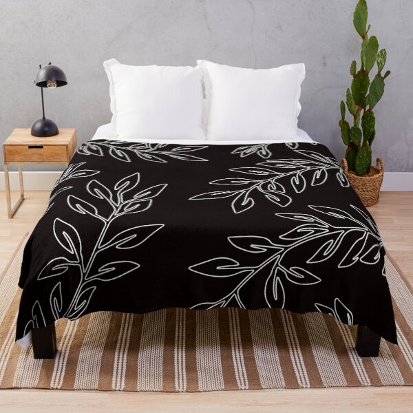 Item preview, White And Black Leaves Pattern designed and sold by theWeppen.