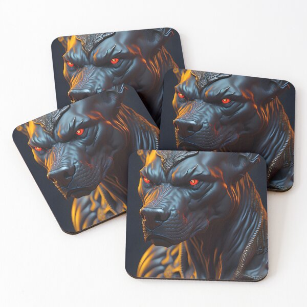 Item preview, Pitbull gargoyle with red glowing eyes designed and sold by magikman65.