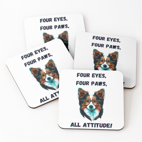 Item preview, "Four Eyes, Four Paws, All Attitude!" Cute Dog Art Print designed and sold by GiveMeMood.