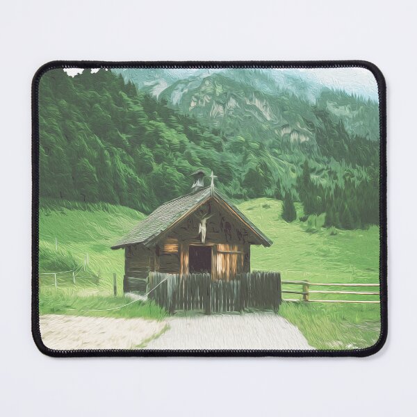 Item preview, Brush art house and mountains designed and sold by Ultimatedezign.