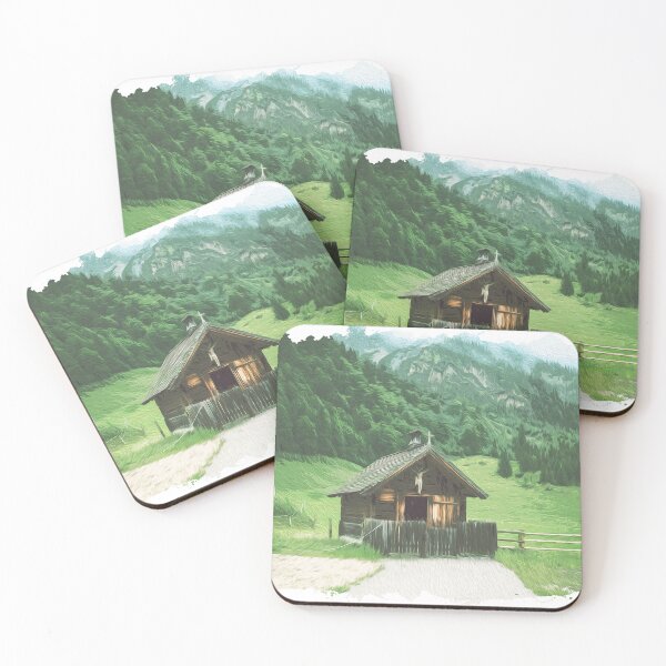 Item preview, Brush art house and mountains designed and sold by Ultimatedezign.