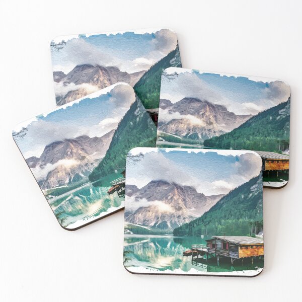Item preview, Brush art lake and mountains designed and sold by Ultimatedezign.