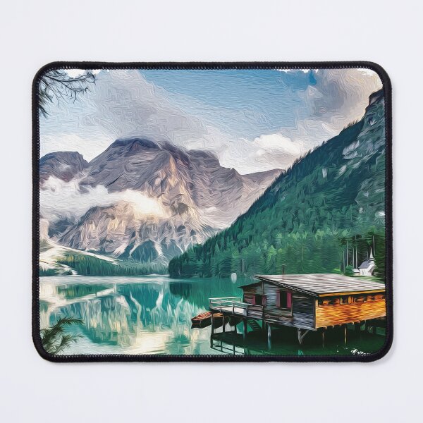 Item preview, Brush art lake and mountains designed and sold by Ultimatedezign.