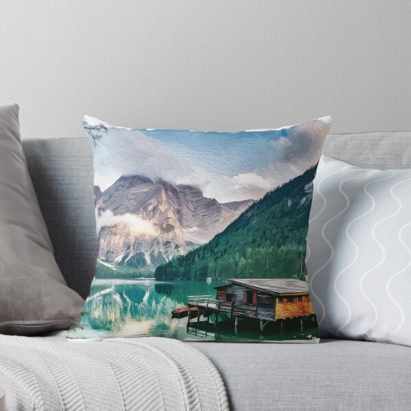Item preview, Brush art lake and mountains designed and sold by Ultimatedezign.