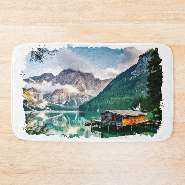 Item preview, Brush art lake and mountains designed and sold by Ultimatedezign.