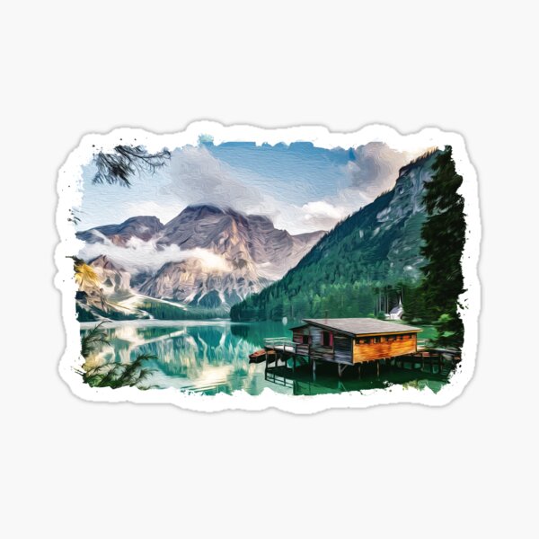 Item preview, Brush art lake and mountains designed and sold by Ultimatedezign.
